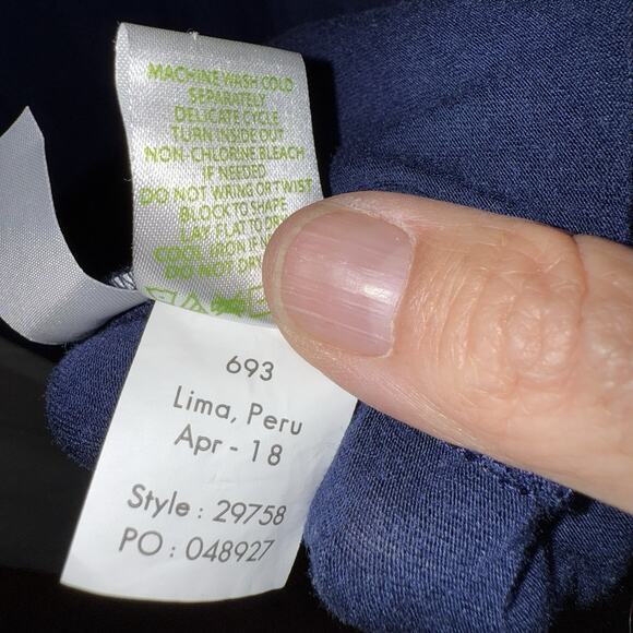 Lilly Pulitzer Lindell True Navy Sz M Soft Stretch Shirt Dress Comfortable Chic - Picture 6 of 9